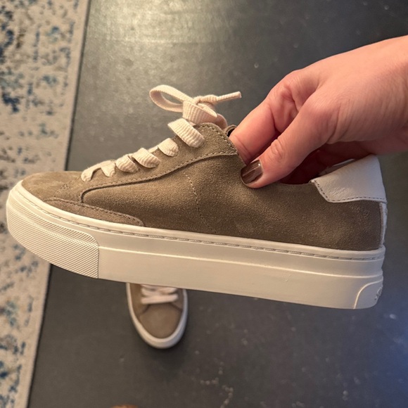 Casual Grey Soludos Platform Suede Sneakers - Picture 2 of 3